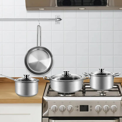 7-Piece Stainless Steel Cookware Pots Pans Set