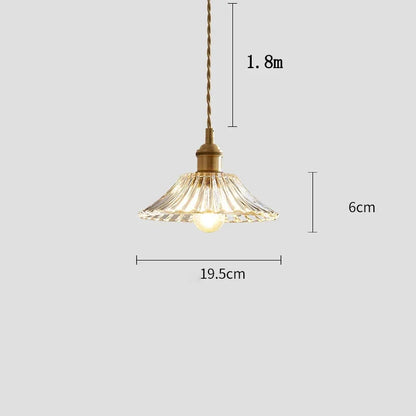 Nordic Retro Glass Flower Pendant Light