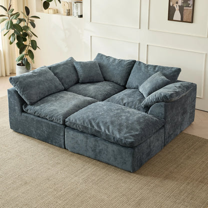Oversized Modular Cloud Sectional Sofa with Ottoman