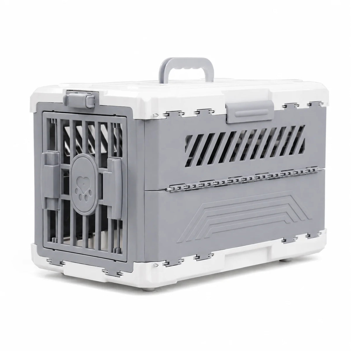 Foldable Pet Carrier Crate with Secure Lock Door & Anti-Slip Mat – Portable Travel Kennel