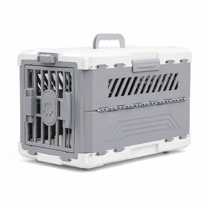 Foldable Pet Carrier Crate with Secure Lock Door & Anti-Slip Mat – Portable Travel Kennel