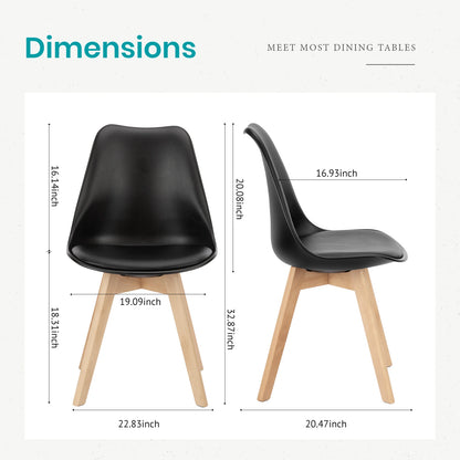 Modern PU Leather Dining Chairs Set of 4