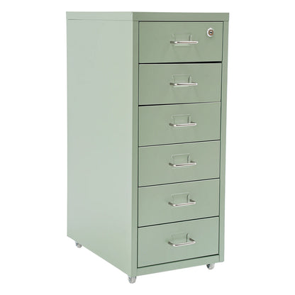 6-Drawer Lockable Rolling Metal File Cabinet
