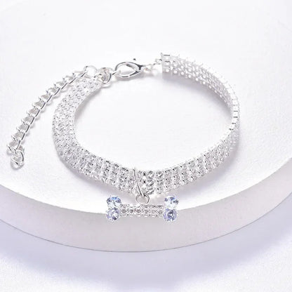 Luxury Adjustable Diamond Pet Collar Necklace