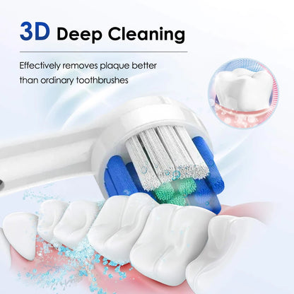 Electric Toothbrush Waterproof Smart Timer Rechargeable