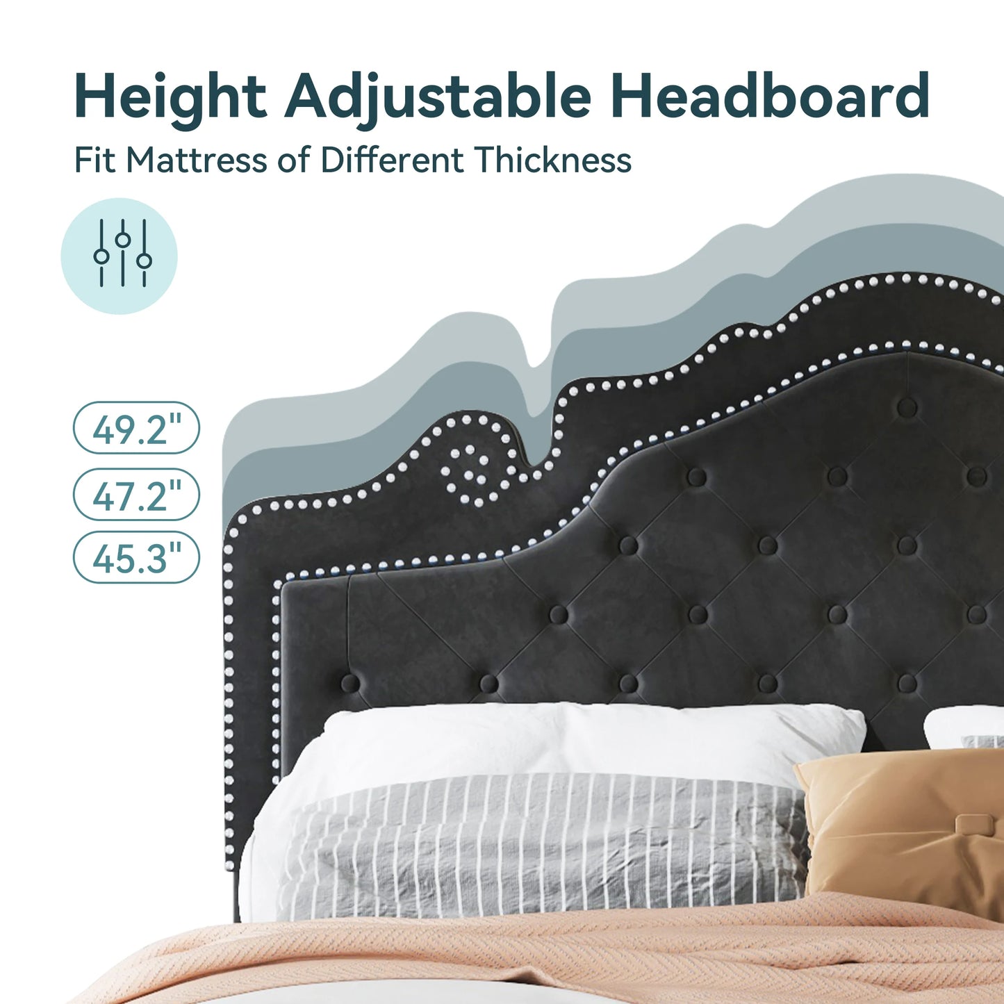 Velvet Diamond Tufted Upholstered Platform Bed