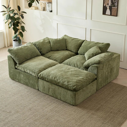 Modern Cloud Chenille Fabric Sectional Sofa