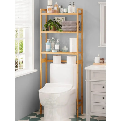 Over Toilet Storage 3-Tier Bamboo Organizer