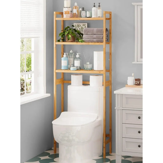 Over Toilet Storage 3-Tier Bamboo Organizer