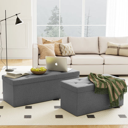 Heavy Duty Folding Storage Ottoman Bench