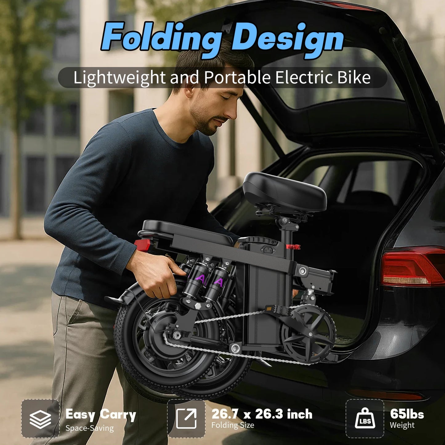 750W Folding Electric Bike Adult Commuter