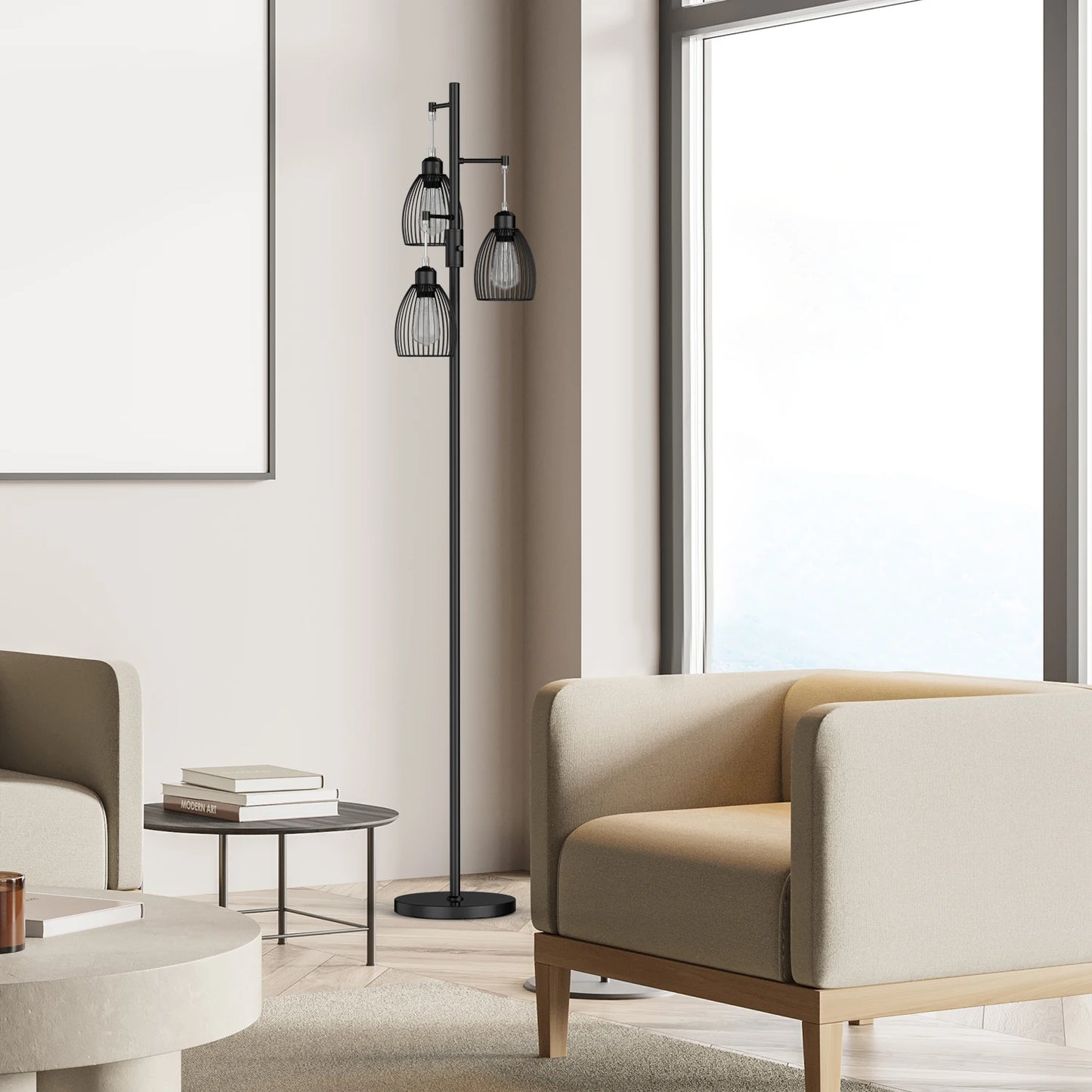 70" Tree Floor Lamp with 3 Bulbs Included