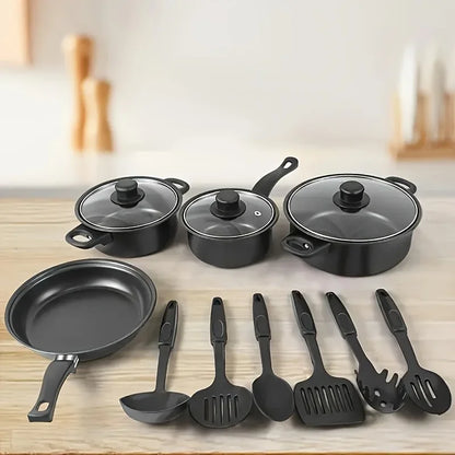 13-Piece Nonstick Induction Cookware Set with Utensils
