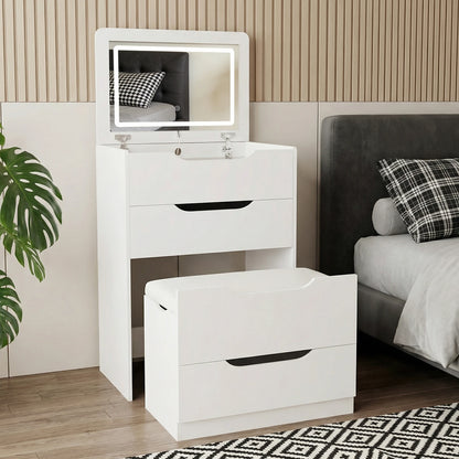 3-in-1 Compact Hidden Vanity Desk Nightstand