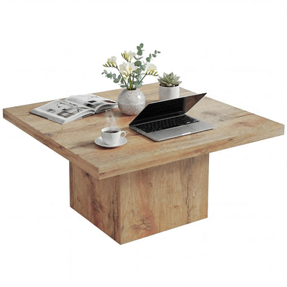 Modern Light Brown Square Wood Coffee Table