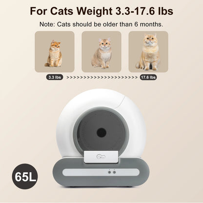 Smart Self-Cleaning 65L Cat Litter Box