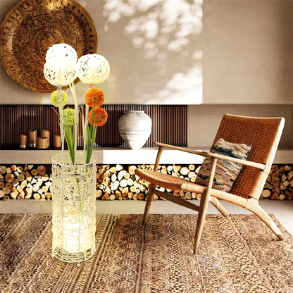 LUVODI Modern Rattan Tall Standing Floor Lamp