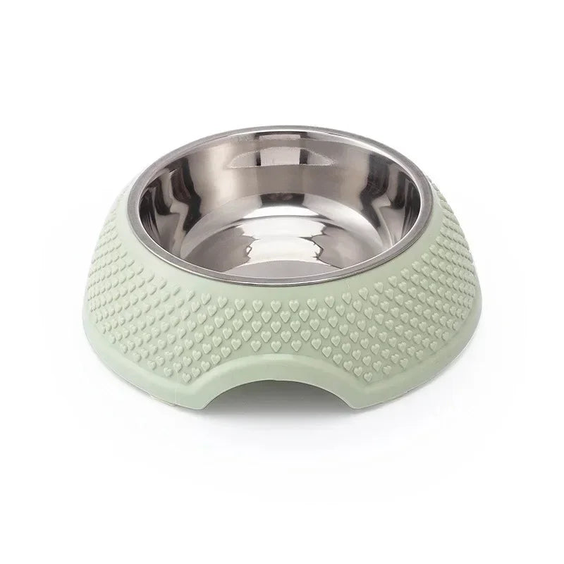Stainless Steel Dog Feeding Bowl with Heart