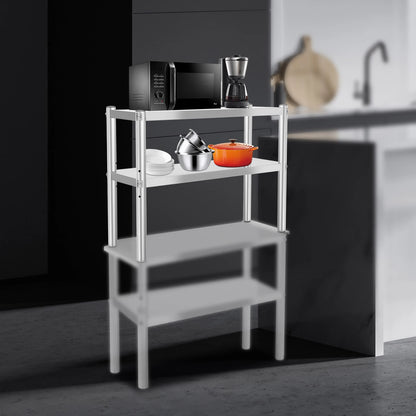Adjustable 2-Tier Stainless Steel Kitchen Shelf