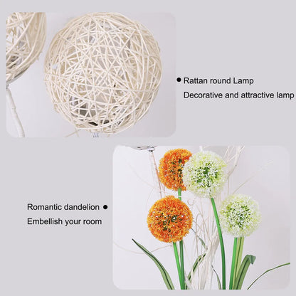 LUVODI Modern Rattan Tall Standing Floor Lamp