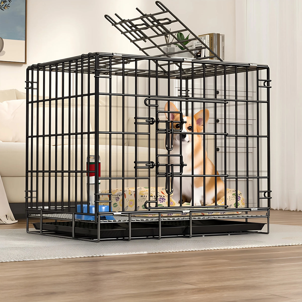 Thickened Foldable Dog Cage & Travel Kennel for Small to Large Dogs