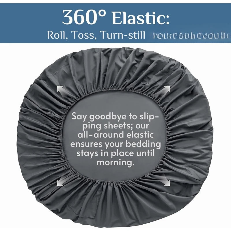 Dark Grey Queen Deep Pocket Sheet Set