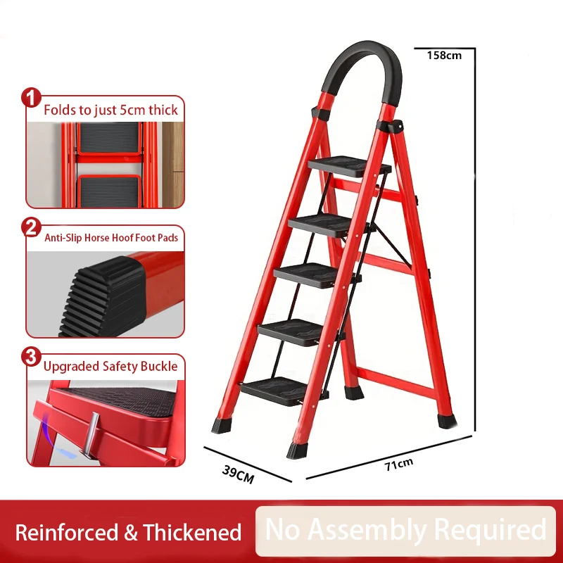 Foldable Step Ladder with Built In Tool Holder