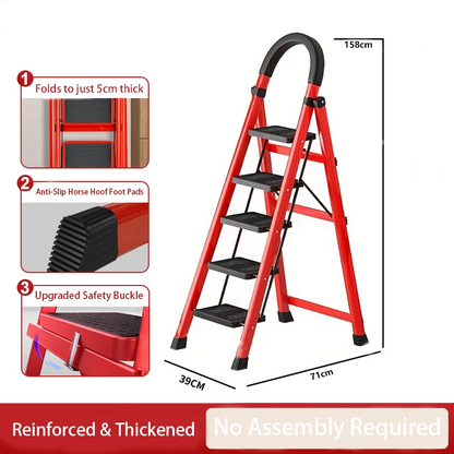 Foldable Step Ladder with Built In Tool Holder