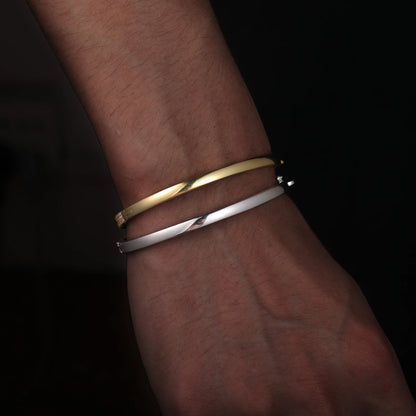 Men's 4mm 3-Row Moissanite Cuff Bangle | 925 Sterling Silver Hip Hop Bracelet