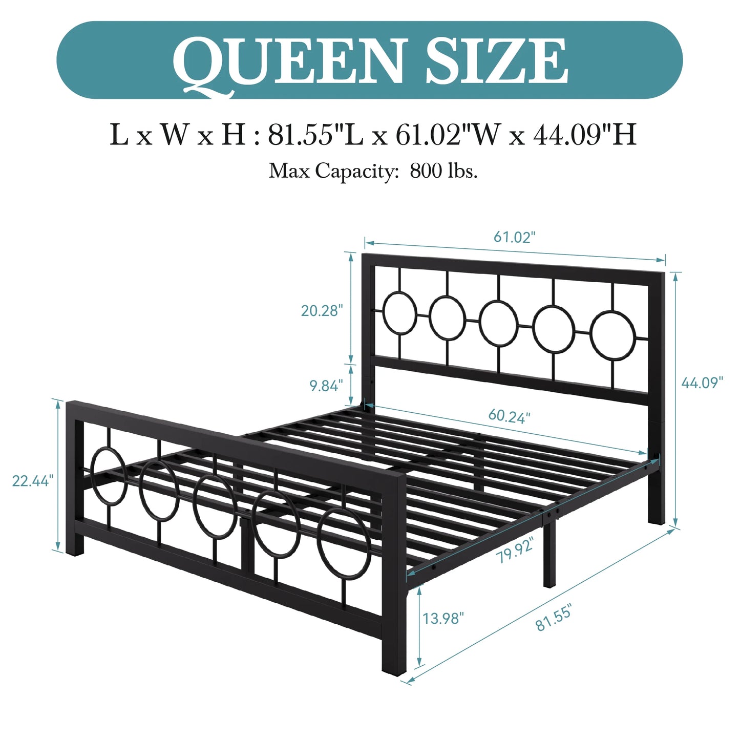 Vintage Metal Platform Bed Frame Storage