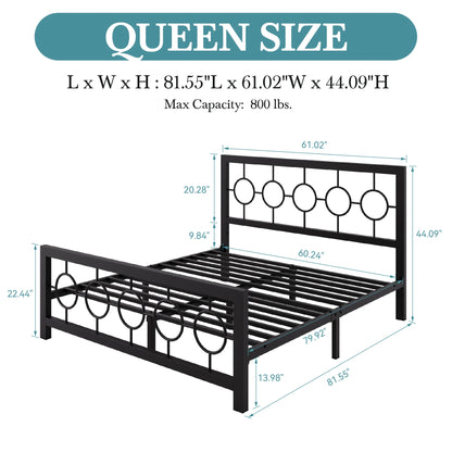 Vintage Metal Platform Bed Frame Storage