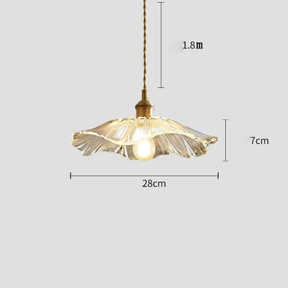 Nordic Retro Glass Flower Pendant Light
