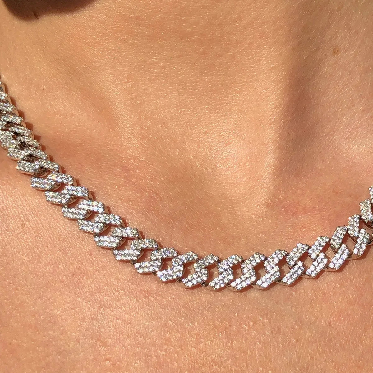 Moissanite Iced Cuban Link Chain Necklace
