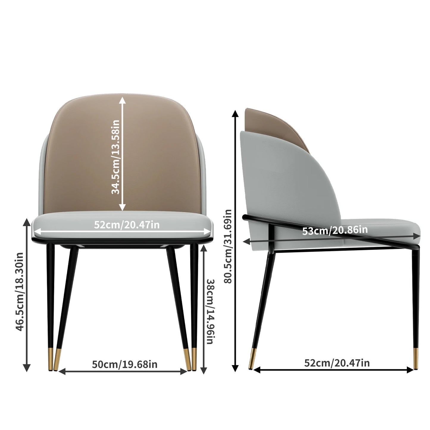 Luxurious Microfiber Silicone Leather Upholstered Dining Chairs
