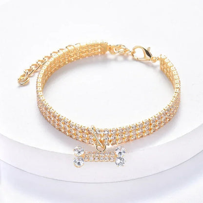 Luxury Adjustable Diamond Pet Collar Necklace