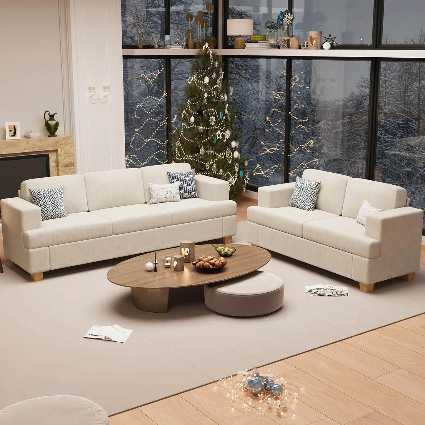 Cozy Cloud Deep Seat Chenille Sofa & Loveseat Set