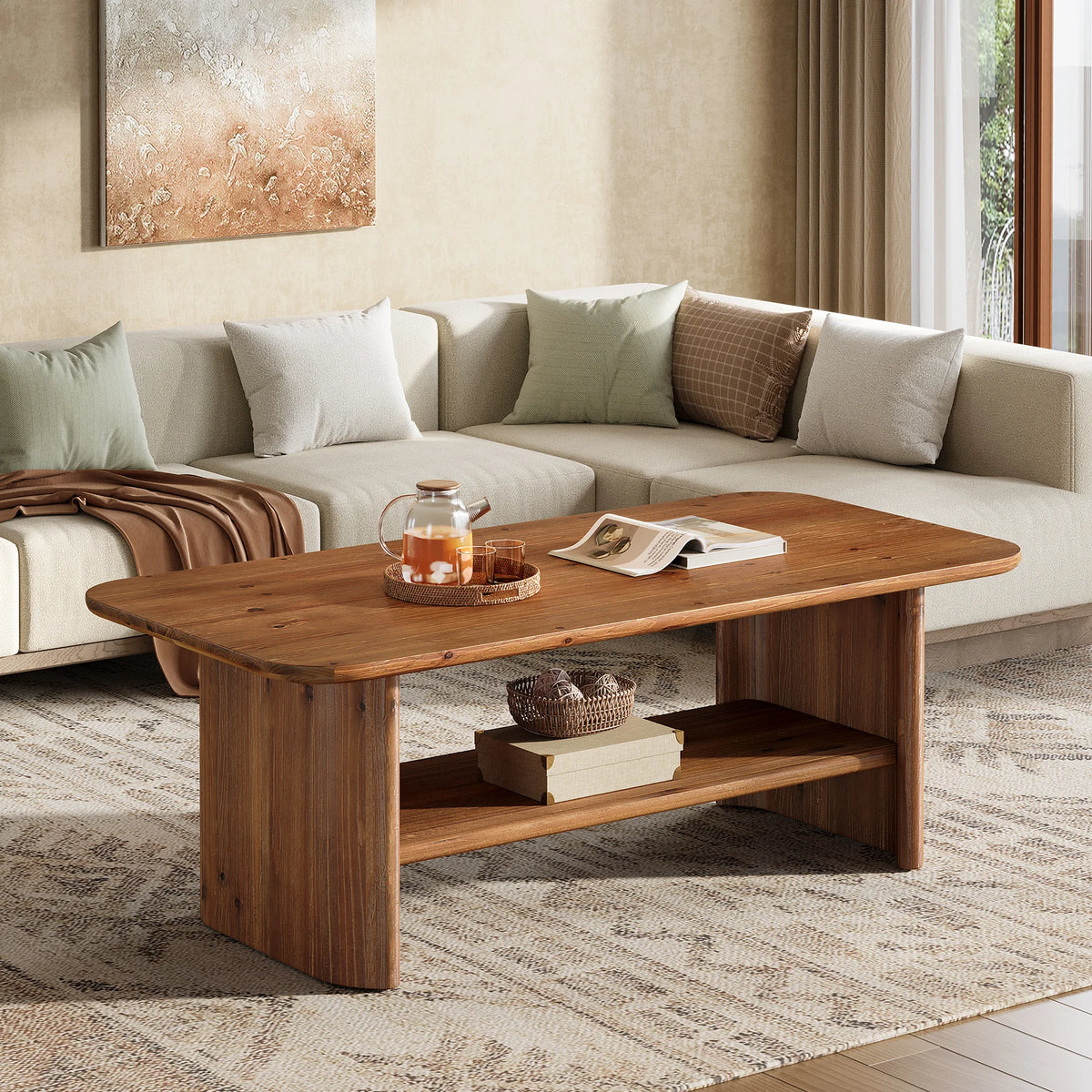Solid Wood Coffee Table for Living Room