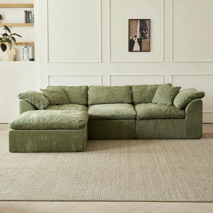 Modern Cloud Chenille Fabric Sectional Sofa