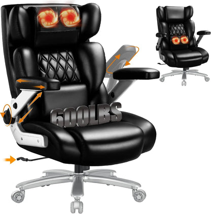 Big Tall 600lb Heated Massage Office Chair