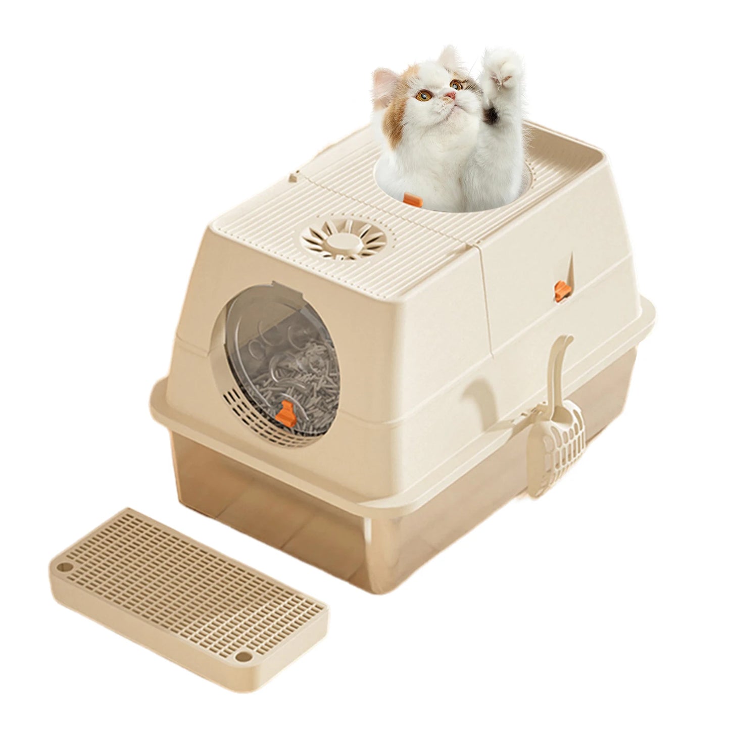 Stainless Steel Enclosed Cat Litter Box with Lid