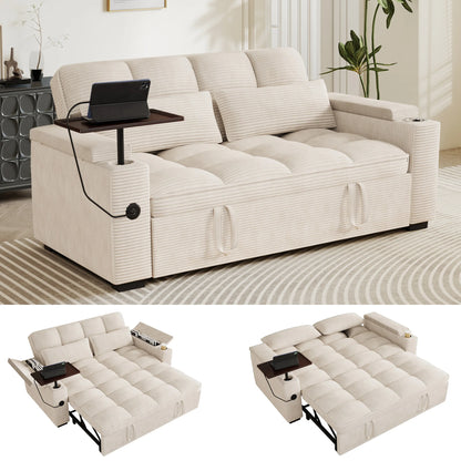 Convertible Sofa Bed Swivel Side Table