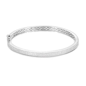 Men's 4mm 3-Row Moissanite Cuff Bangle | 925 Sterling Silver Hip Hop Bracelet