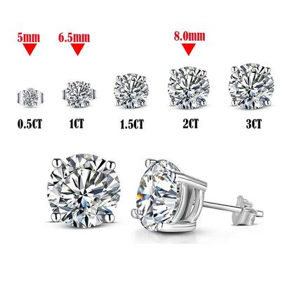 D Color Moissanite Sterling Silver Earrings