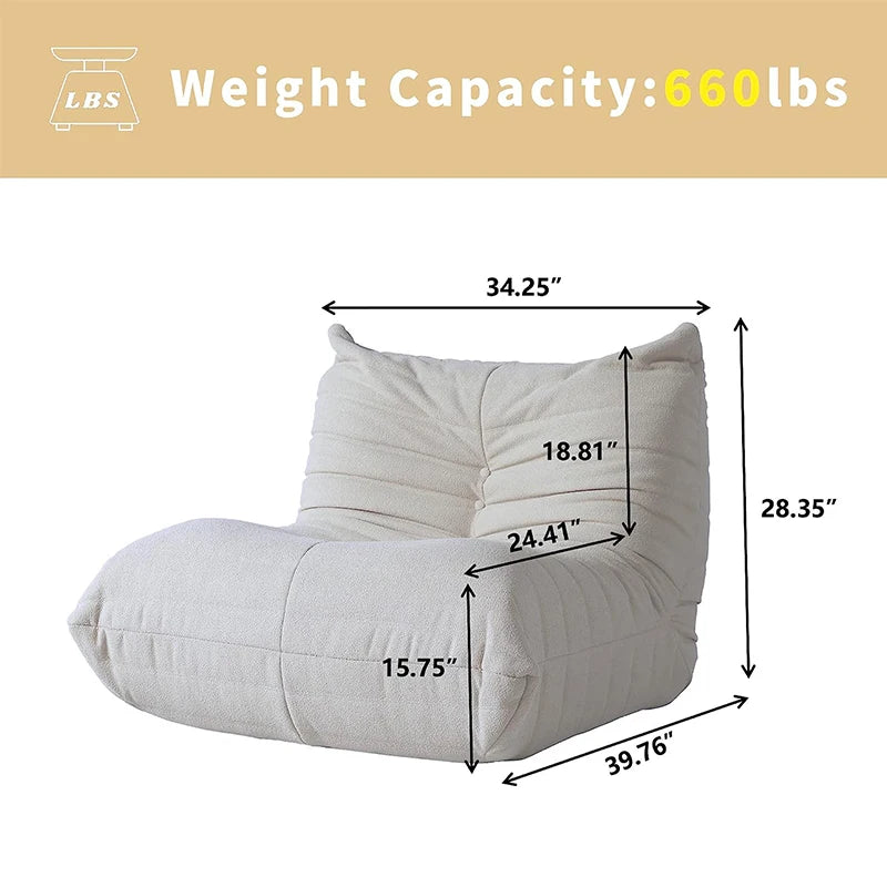 Comfy Teddy Fabric Bean Bag Sofa Chair