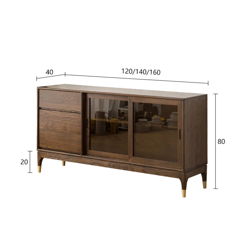 Modern Minimalist Walnut Wall Mounted Sideboard Cabinet