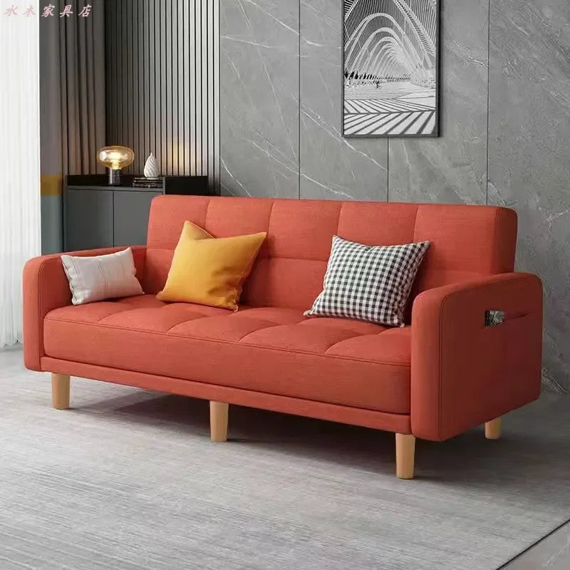 Modern Compact Folding Fabric Sofa Bed