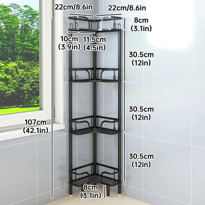 Freestanding Multi-Tier Bathroom Corner Storage Shelf