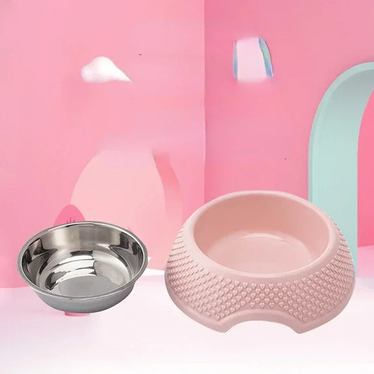 Stainless Steel Dog Feeding Bowl with Heart