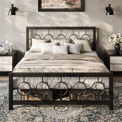 Vintage Metal Platform Bed Frame Storage