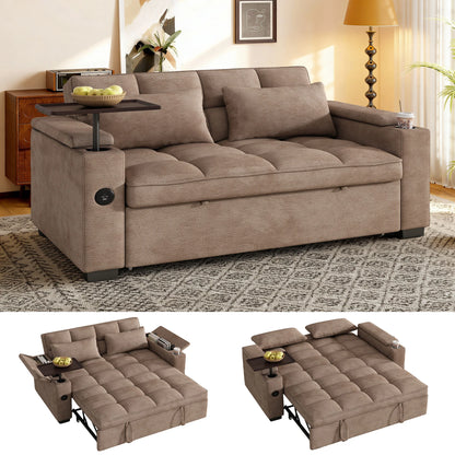 Convertible Sofa Bed Swivel Side Table